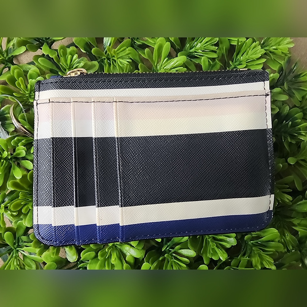 Kate Spade  Striped Card Case Keychain - Picture 2 of 9